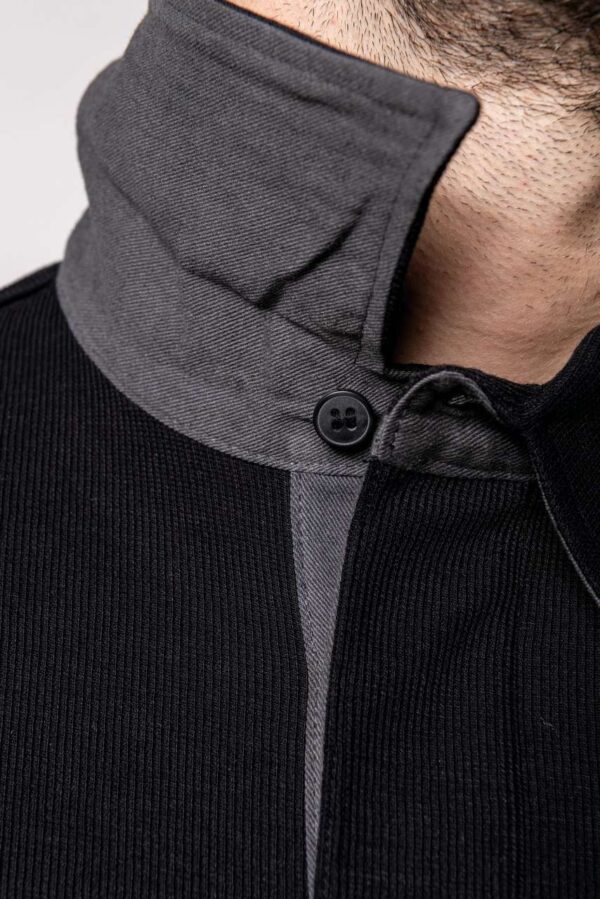 FRENCH RIB - LONG-SLEEVED RIBBED POLO SHIRT