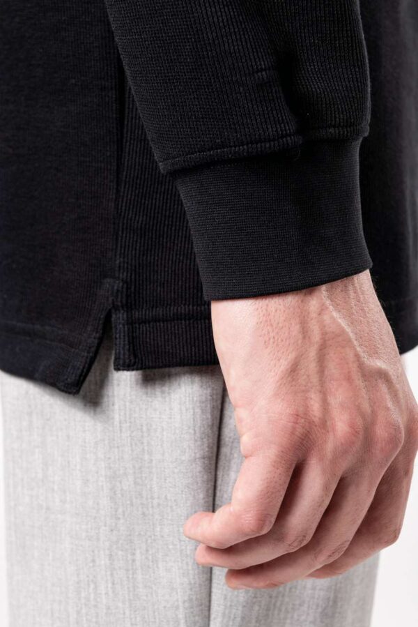 FRENCH RIB - LONG-SLEEVED RIBBED POLO SHIRT