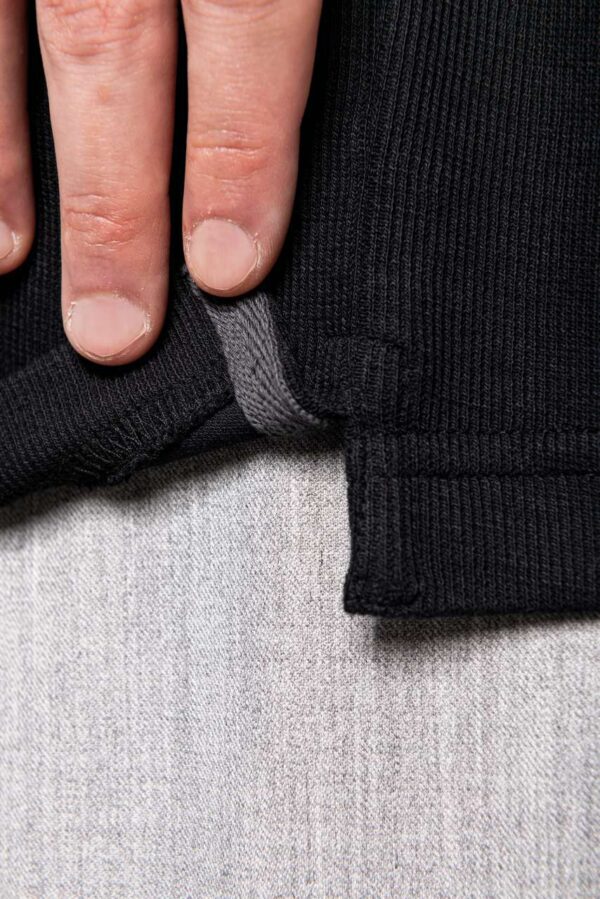 FRENCH RIB - LONG-SLEEVED RIBBED POLO SHIRT