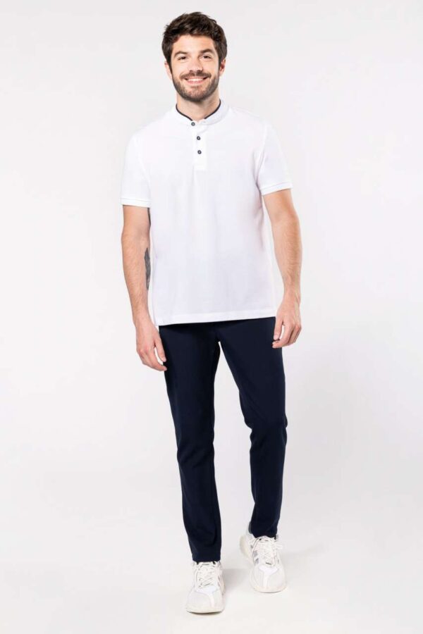 MEN'S SHORT SLEEVE POLO SHIRT WITH MANDARIN COLLAR