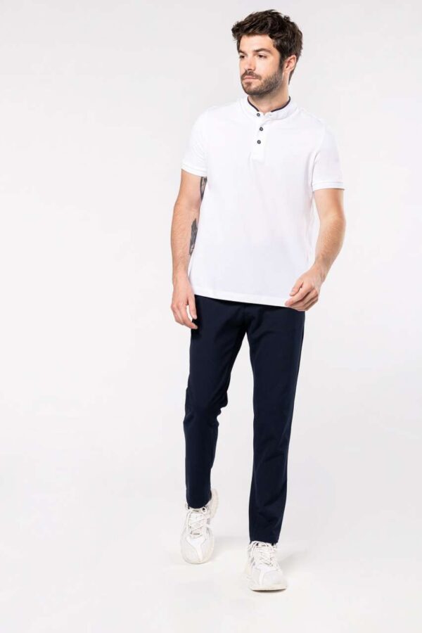 MEN'S SHORT SLEEVE POLO SHIRT WITH MANDARIN COLLAR