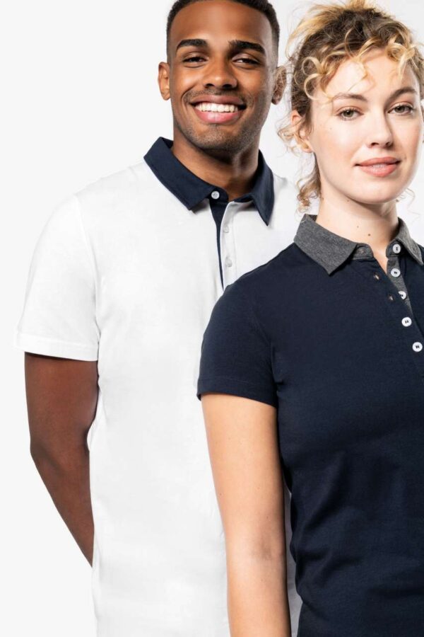 LADIES' TWO-TONE JERSEY POLO SHIRT