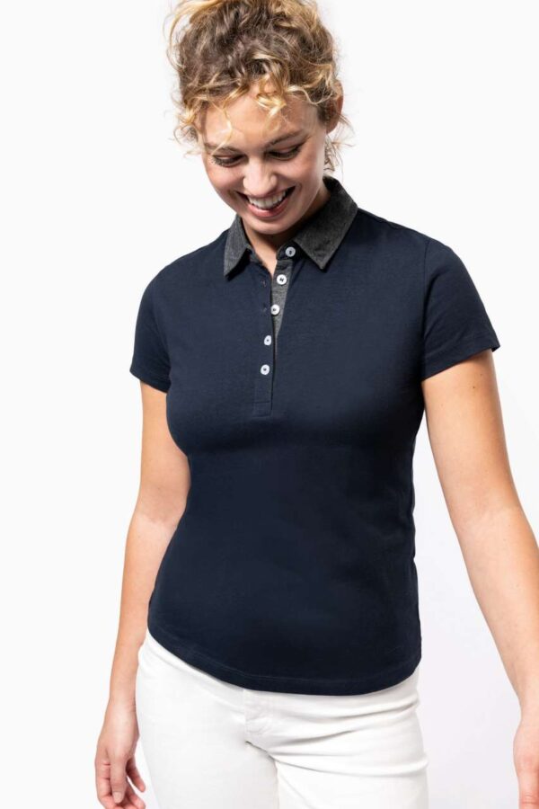 LADIES' TWO-TONE JERSEY POLO SHIRT