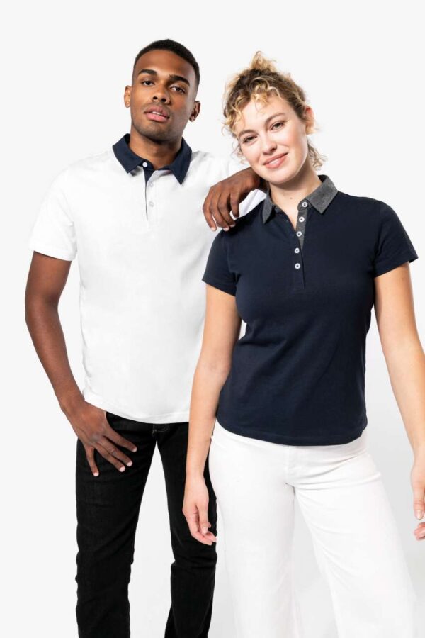 LADIES' TWO-TONE JERSEY POLO SHIRT