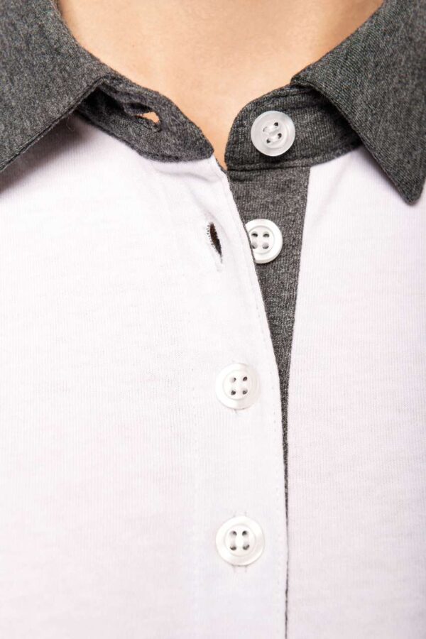 LADIES' TWO-TONE JERSEY POLO SHIRT