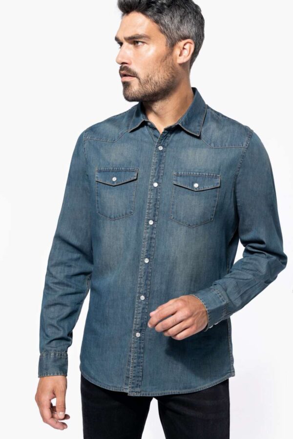 MEN'S LONG-SLEEVED DENIM SHIRT