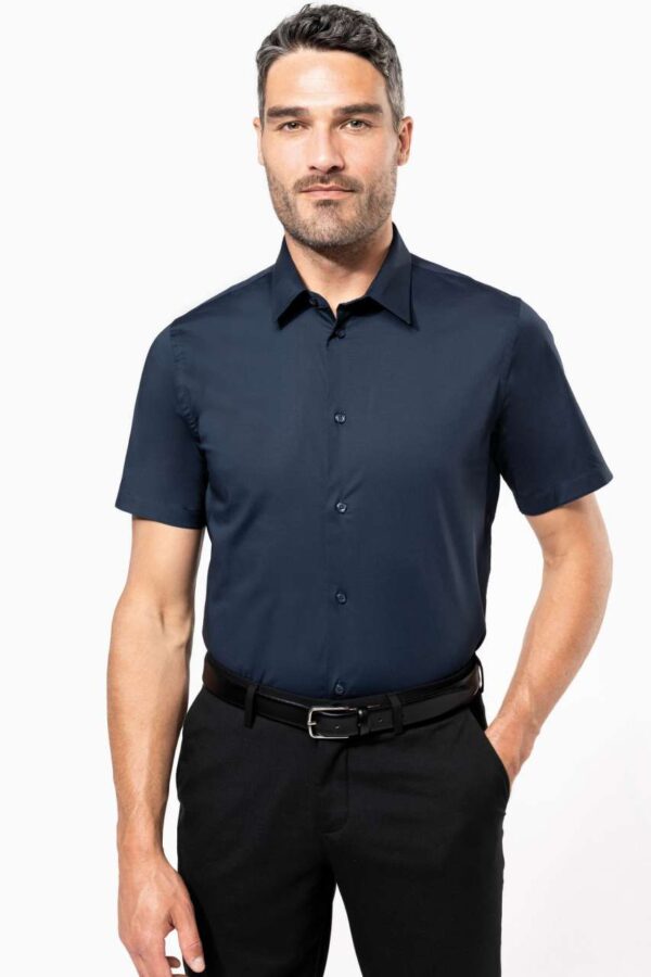 SHORT-SLEEVED COTTON/ELASTANE SHIRT