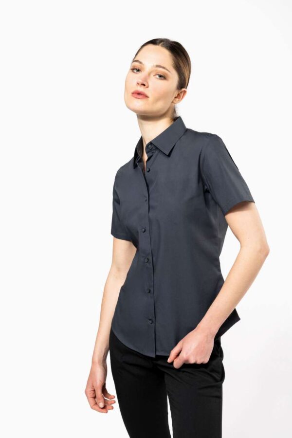 LADIES' SHORT-SLEEVED COTTON/ELASTANE SHIRT