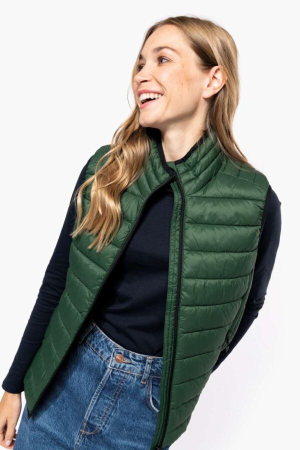 LADIES' LIGHTWEIGHT SLEEVELESS FAKE DOWN JACKET