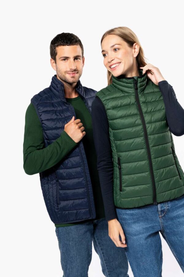 LADIES' LIGHTWEIGHT SLEEVELESS FAKE DOWN JACKET