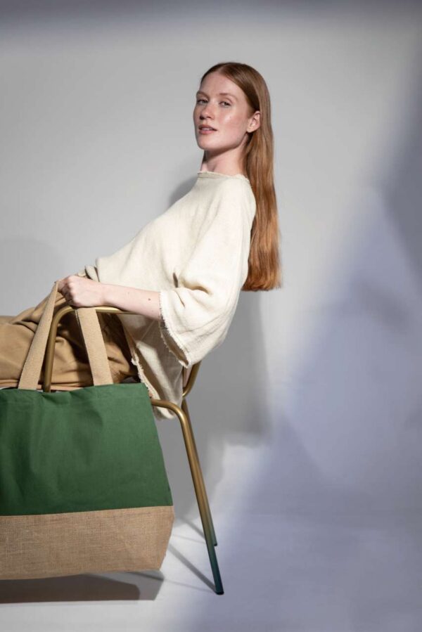CANVAS & JUTE HOLD-ALL SHOPPER BAG