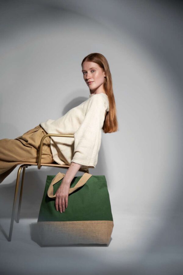 CANVAS & JUTE HOLD-ALL SHOPPER BAG