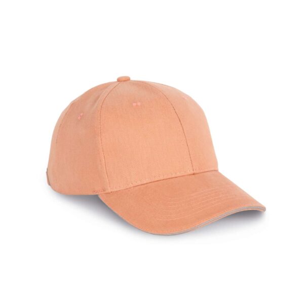 CAP IN ORGANIC COTTON WITH CONTRASTING SANDWICH PEAK - 6PANELS