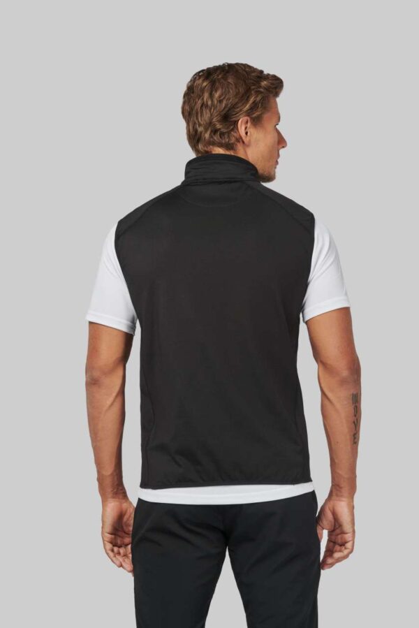 DUAL-FABRIC SLEEVELESS SPORTS JACKET