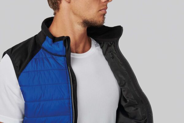 DUAL-FABRIC SLEEVELESS SPORTS JACKET
