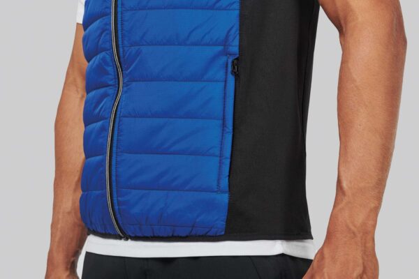 DUAL-FABRIC SLEEVELESS SPORTS JACKET
